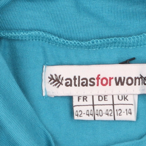 Atlas for Women Blue Roll Neck Long Sleeve Top UK 12-14 Regular