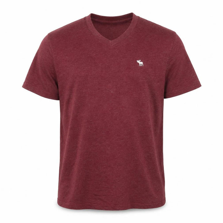 Abercrombie & Fitch Men's Red XL V-Neck Short Sleeve T-Shirt