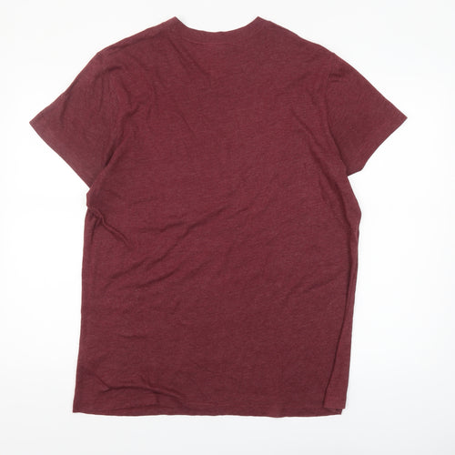 Abercrombie & Fitch Men's Red XL V-Neck Short Sleeve T-Shirt