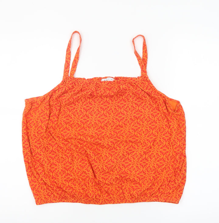 Papaya Womens Orange Cotton Geometric Camisole Tank Top Size 18