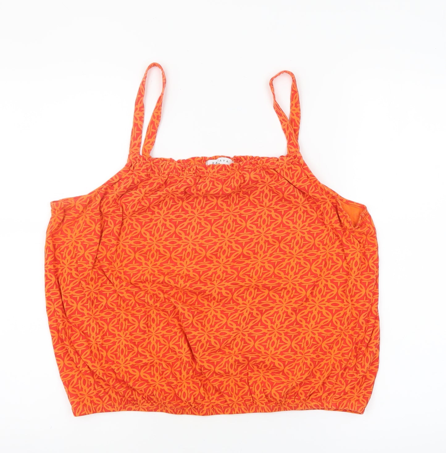 Papaya Womens Orange Cotton Geometric Camisole Tank Top Size 18