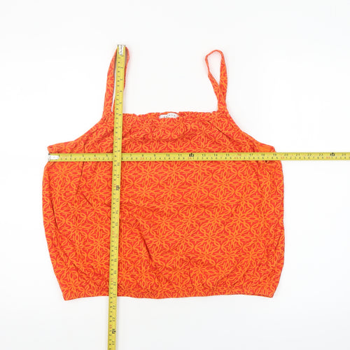 Papaya Womens Orange Cotton Geometric Camisole Tank Top Size 18