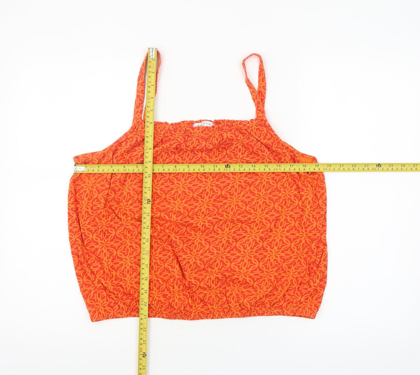 Papaya Womens Orange Cotton Geometric Camisole Tank Top Size 18