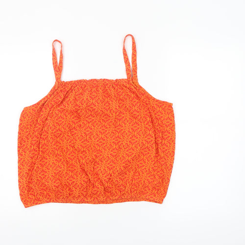 Papaya Womens Orange Cotton Geometric Camisole Tank Top Size 18