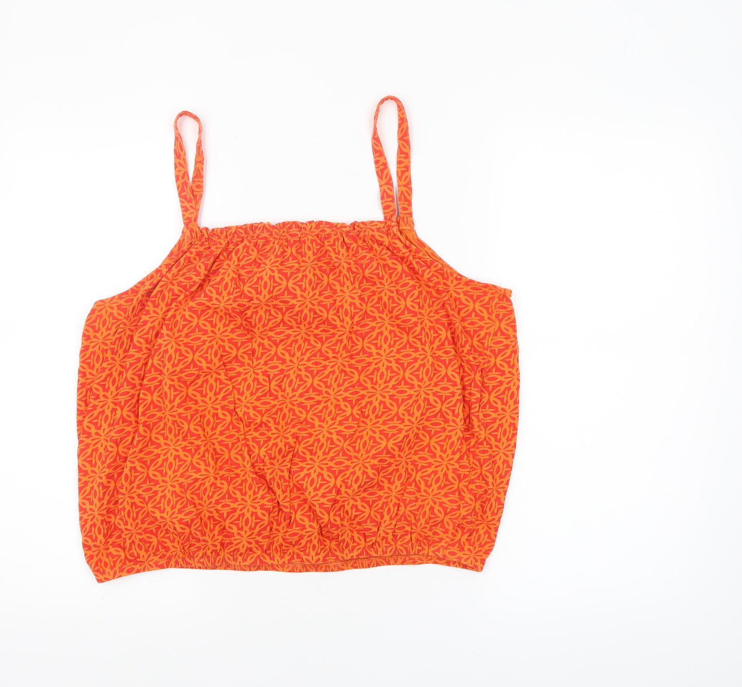 Papaya Womens Orange Cotton Geometric Camisole Tank Top Size 18