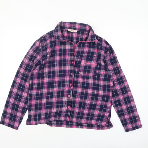 Boux Avenue Women's Pink Check Flannel Pyjama Top UK 10