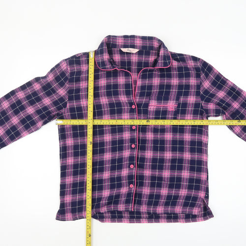 Boux Avenue Women's Pink Check Flannel Pyjama Top UK 10