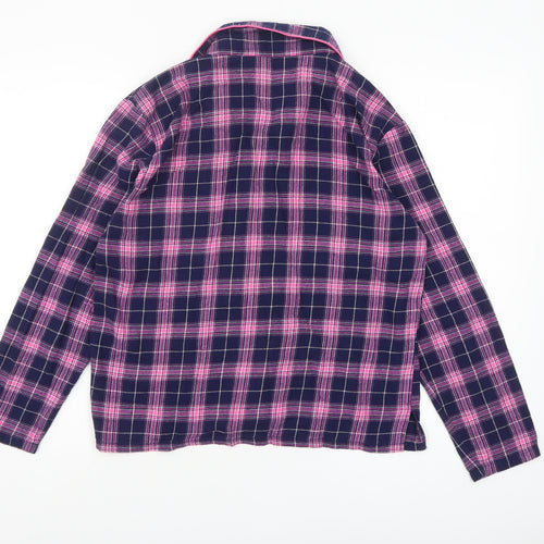 Boux Avenue Women's Pink Check Flannel Pyjama Top UK 10