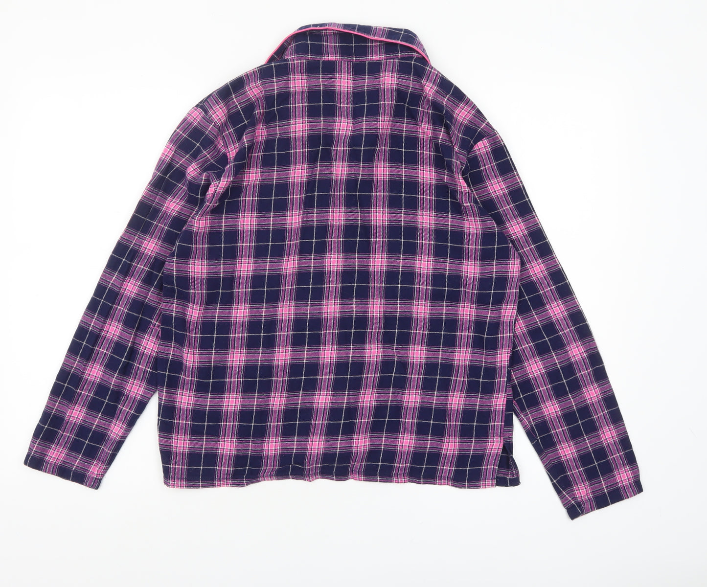Boux Avenue Women's Pink Check Flannel Pyjama Top UK 10