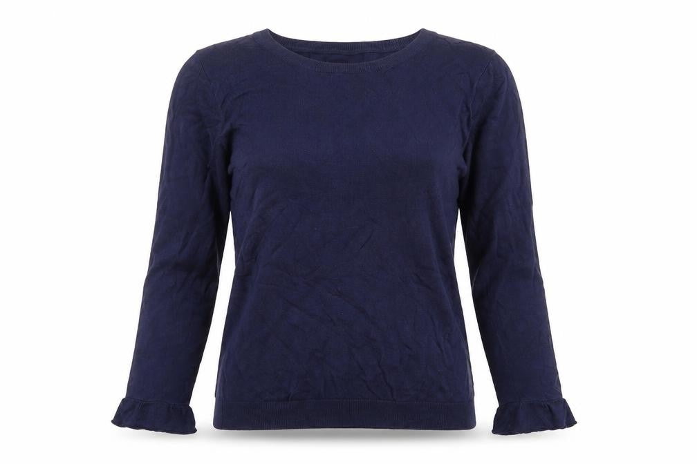 Front view of blendshe Women's Blue jumper M Long Sleeve Crew Neck Knit