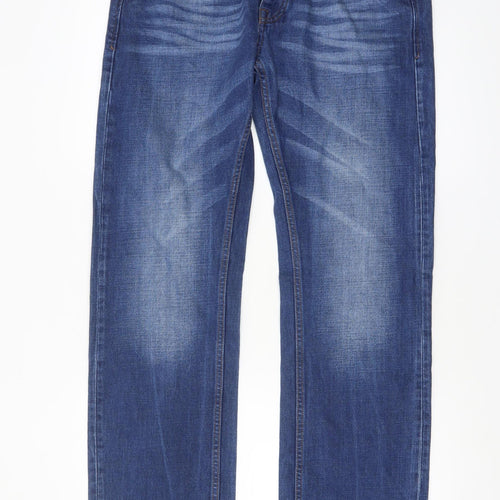 Remus Uomo Men Blue 34R Straight Leg Denim Jeans