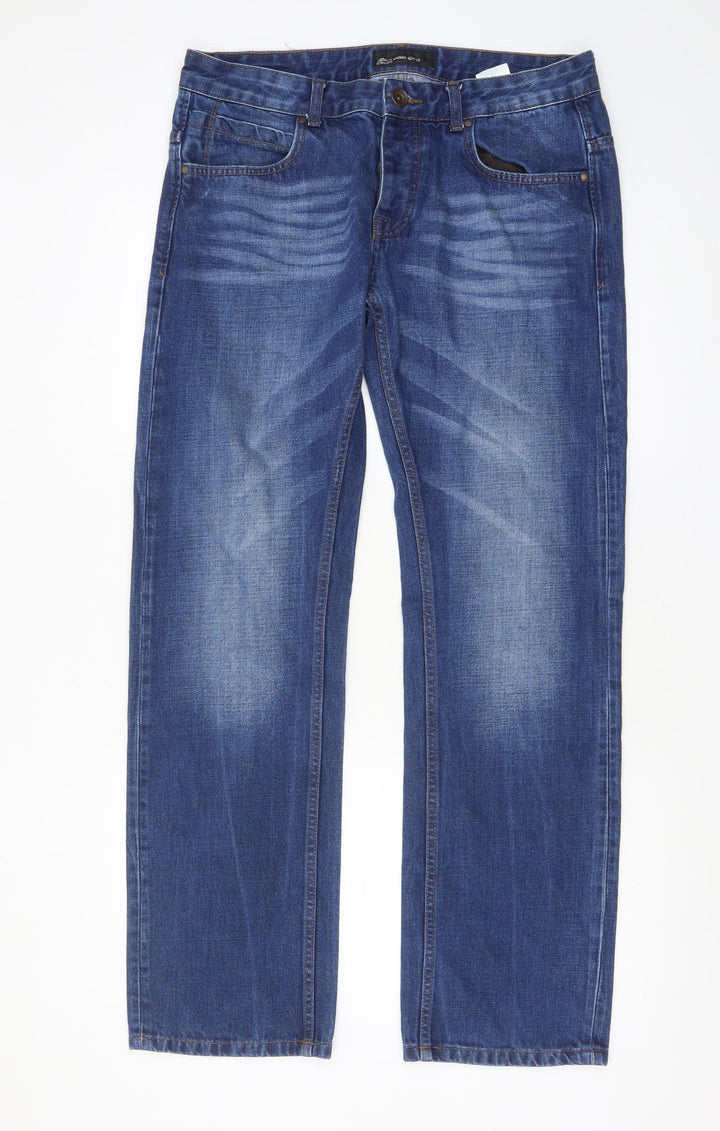 Remus Uomo Men Blue 34R Straight Leg Denim Jeans