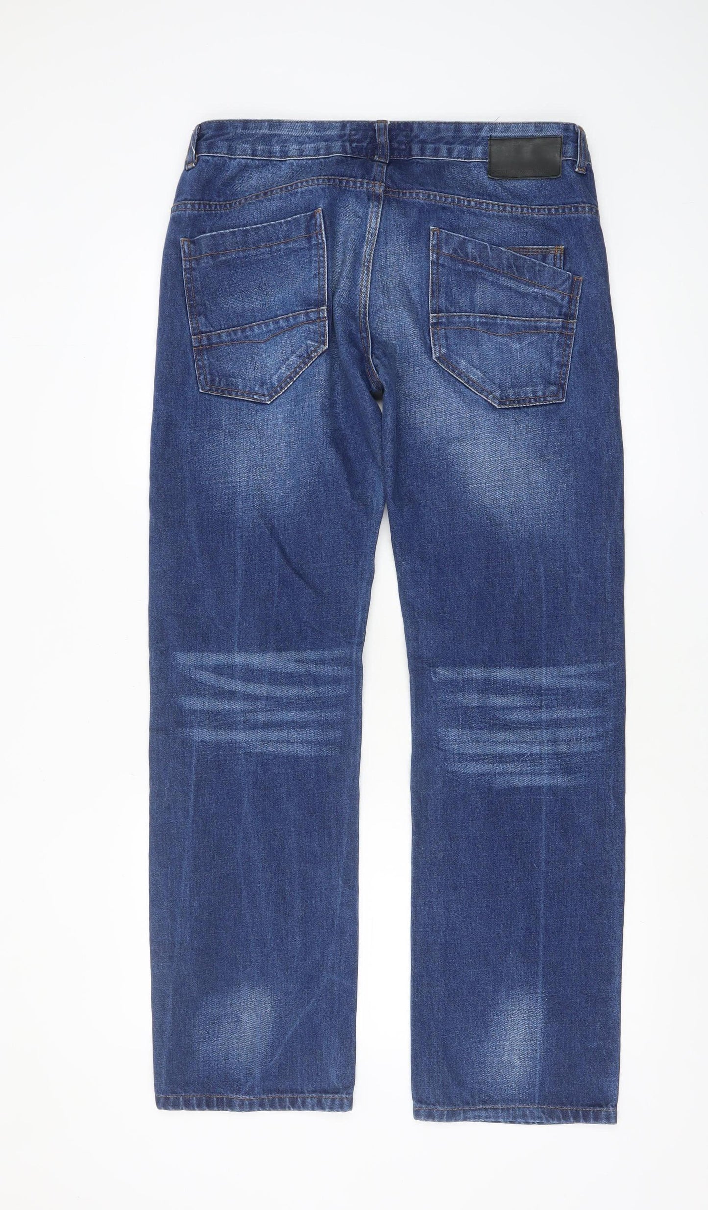 Remus Uomo Men Blue 34R Straight Leg Denim Jeans