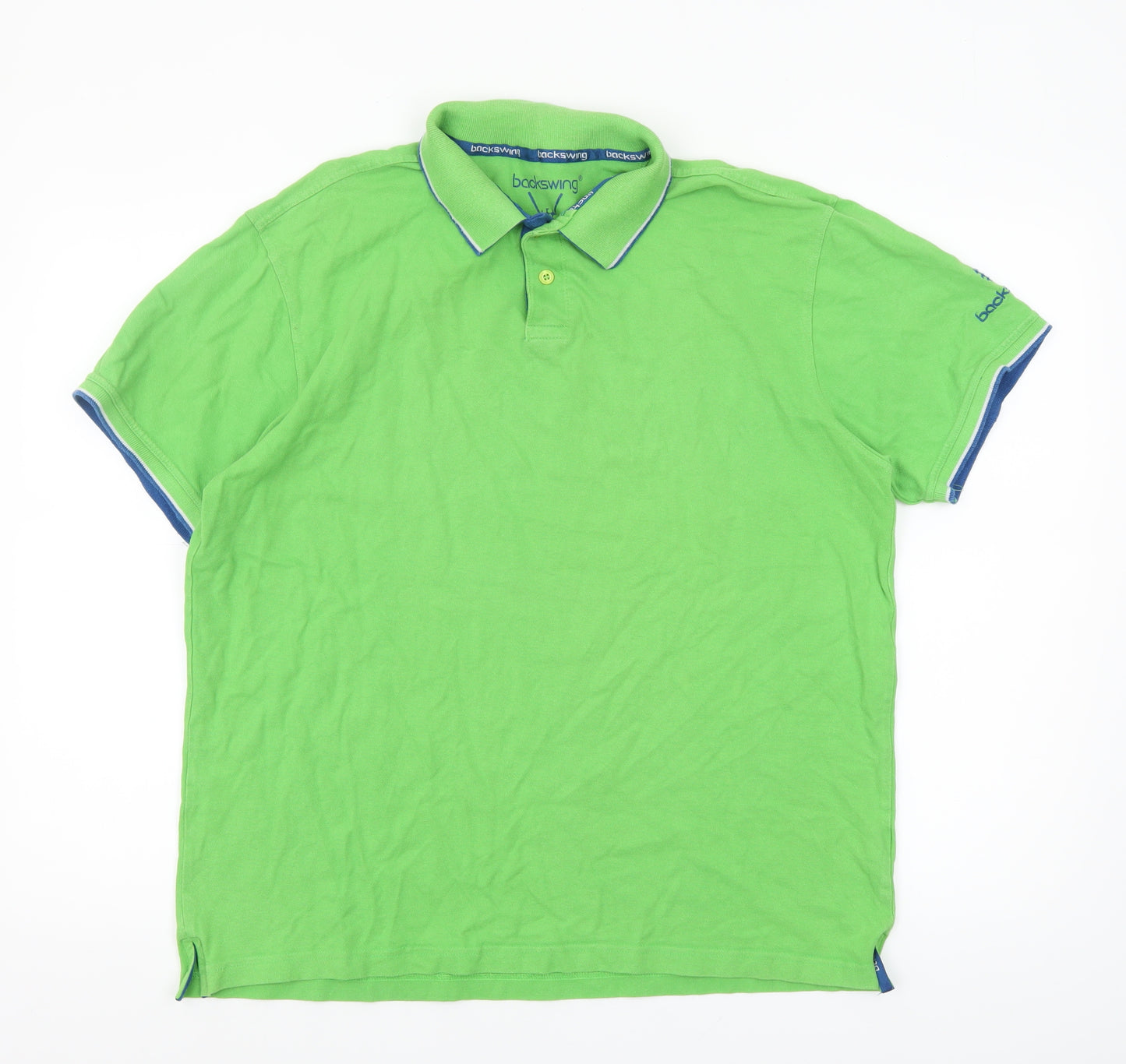 Backswing Men's Green Cotton Polo Shirt L Short Sleeve Golf Style