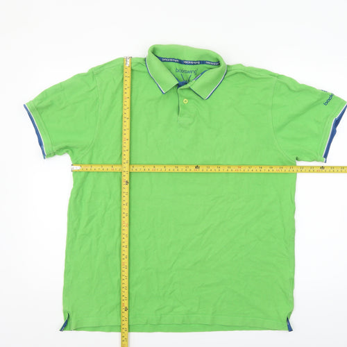 Backswing Men's Green Cotton Polo Shirt L Short Sleeve Golf Style