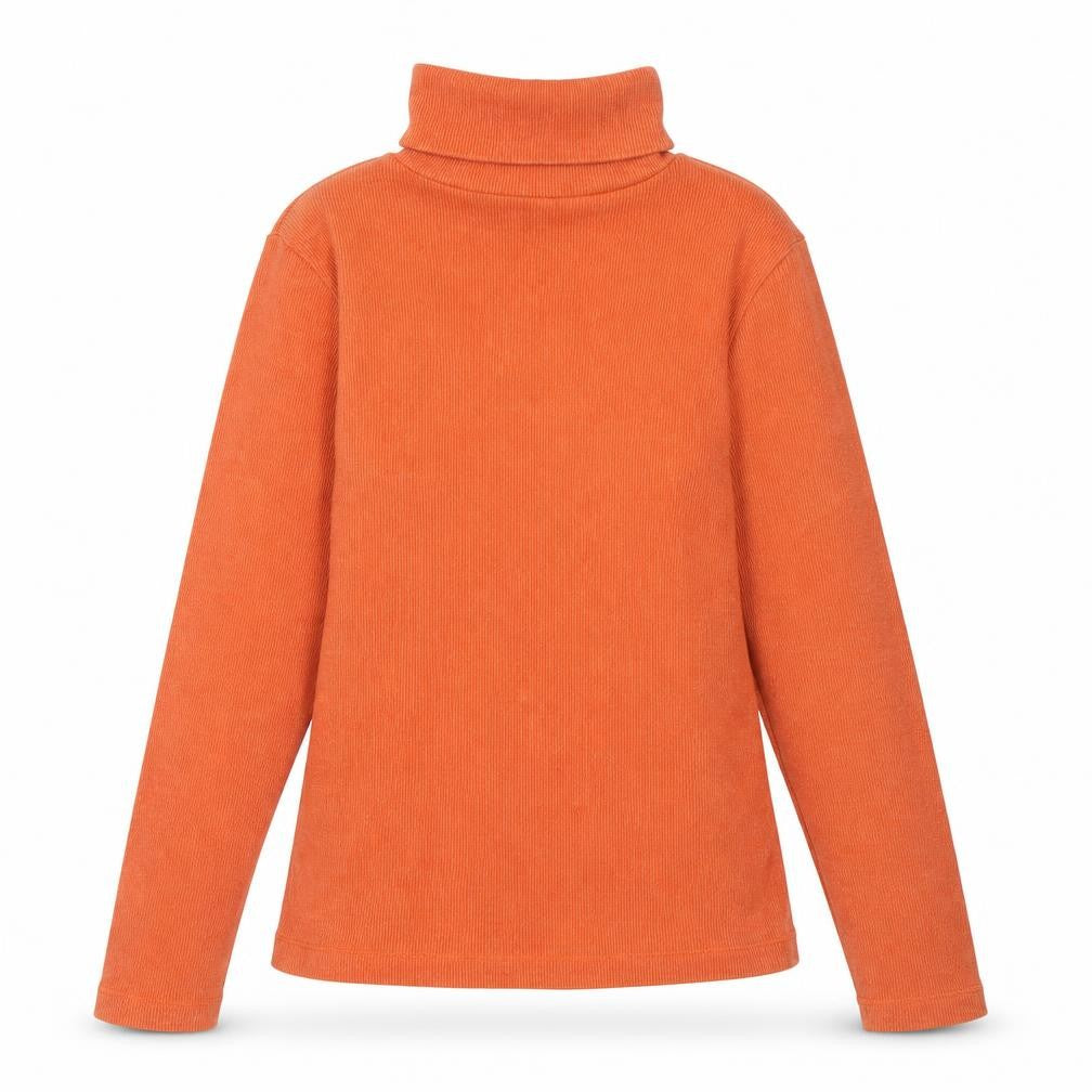 Front view of Atmosphere Women's Orange Roll Neck Jersey Top, size 14
