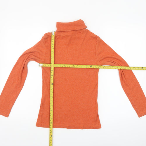 Atmosphere Women's Orange Roll Neck Jersey Top Size 14