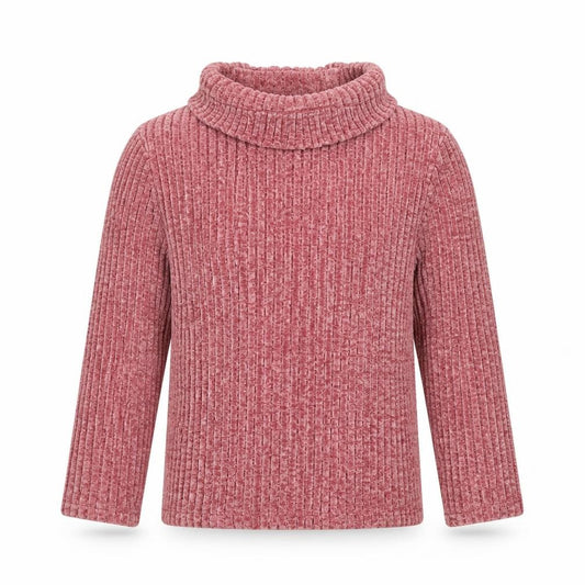 C&A Girls Pink Ribbed High Neck Long Sleeve Pullover Top Size 7 Years