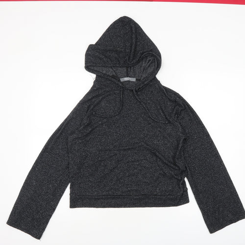 Coin 1804 Women Black Pullover Hoodie Size M Soft Stretch Casual