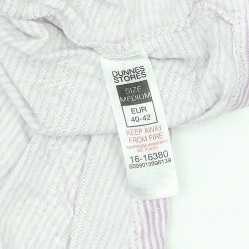 Dunnes Stores Women’s Pink Striped Long Sleeve V-Neck T-Shirt Size 14