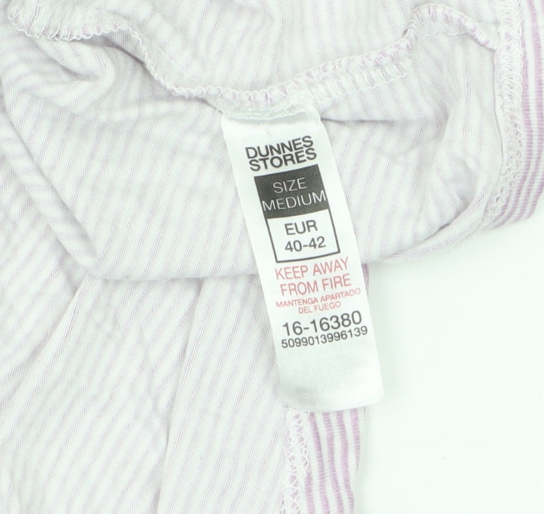 Dunnes Stores Women’s Pink Striped Long Sleeve V-Neck T-Shirt Size 14