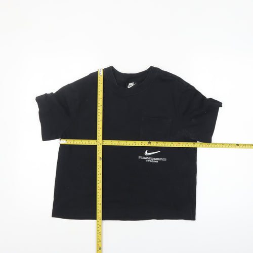 Nike Women's Black Cotton Relaxed Fit Short Sleeve T-Shirt S