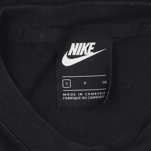 Nike Women's Black Cotton Relaxed Fit Short Sleeve T-Shirt S