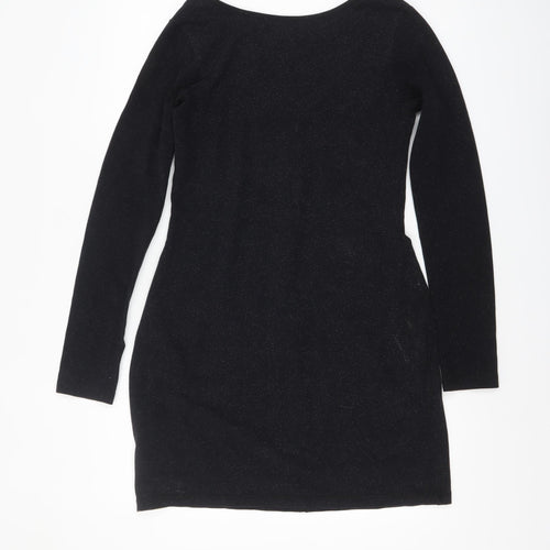 Superdry Womens Black Long Sleeve Bodycon Dress Size L