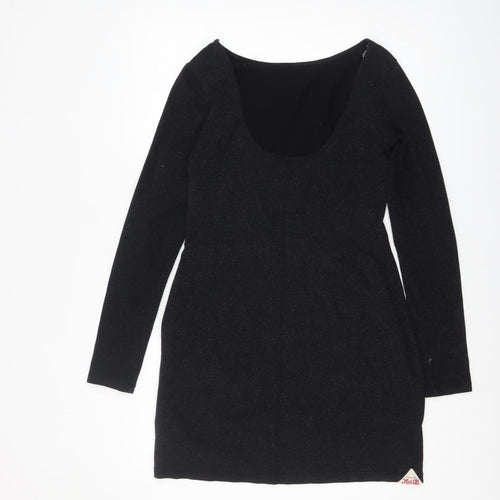 Superdry Womens Black Long Sleeve Bodycon Dress Size L