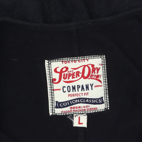 Superdry Womens Black Long Sleeve Bodycon Dress Size L