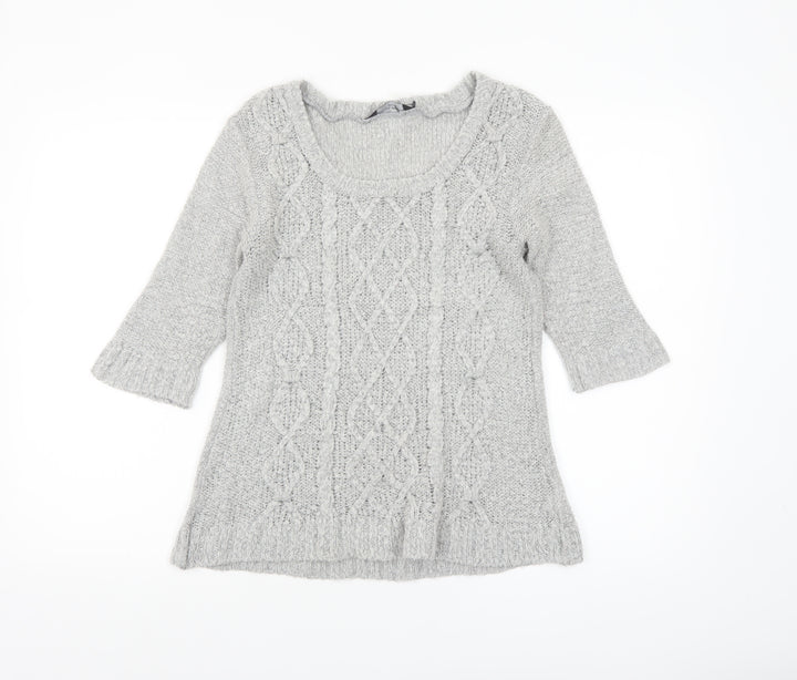 Dorothy Perkins Women’s Grey Cable-Knit Pullover Jumper Size 8