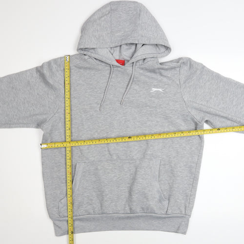 Slazenger Men's Grey Pullover Hoodie Small Regular Fit Fleece Sweatshirt