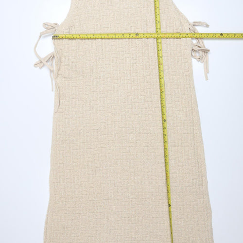 Marks and Spencer Women Beige Knit Sleeveless Midi Shift Dress L