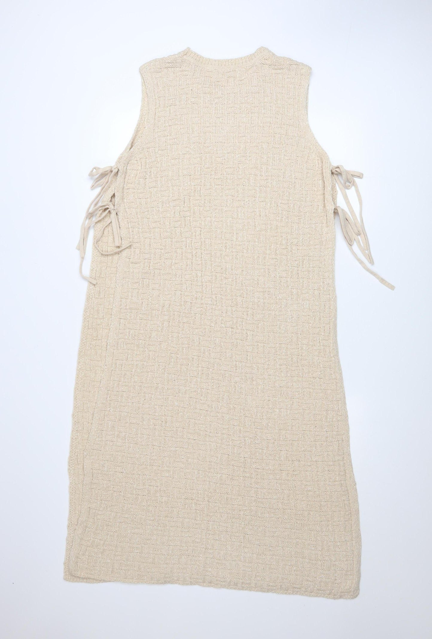 Marks and Spencer Women Beige Knit Sleeveless Midi Shift Dress L