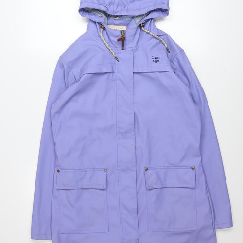 Lighthouse Womens Purple Waterproof Hooded Rain Coat Size 10
