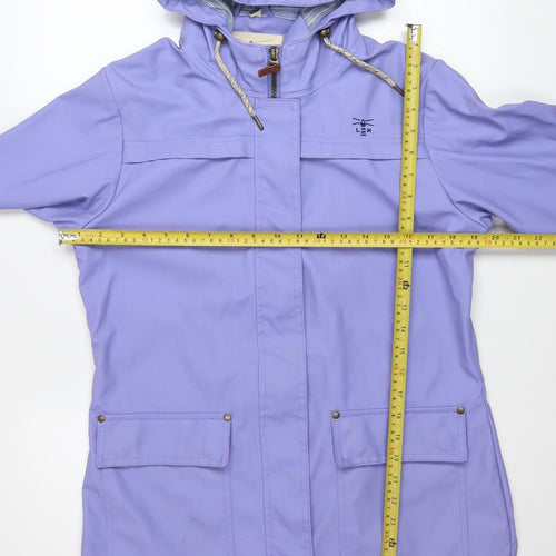 Lighthouse Womens Purple Waterproof Hooded Rain Coat Size 10