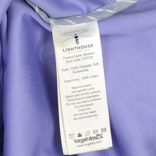 Lighthouse Womens Purple Waterproof Hooded Rain Coat Size 10
