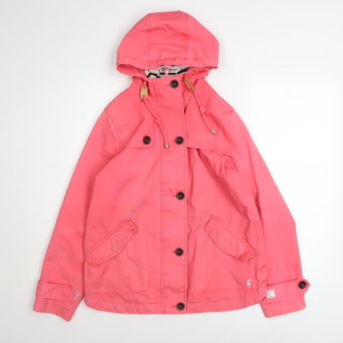 Joules Women’s Pink Waterproof Hooded Rain Coat UK 8