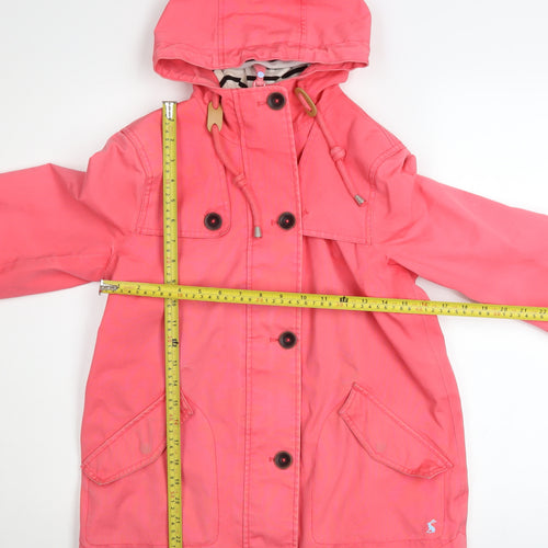 Joules Women’s Pink Waterproof Hooded Rain Coat UK 8
