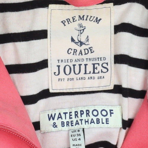 Joules Women’s Pink Waterproof Hooded Rain Coat UK 8