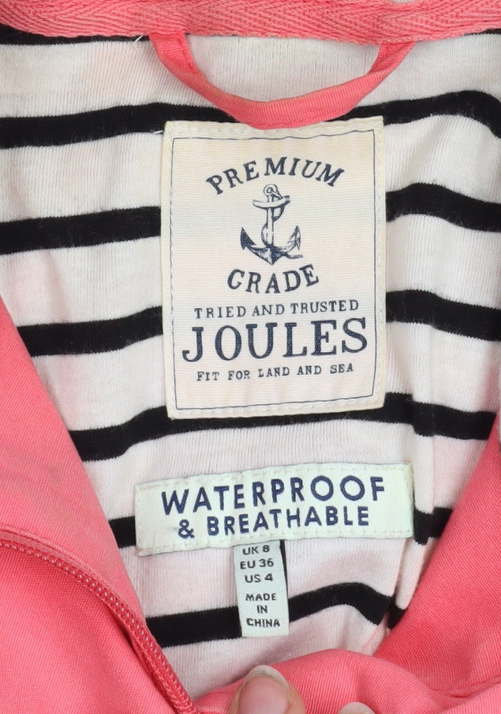 Joules Women’s Pink Waterproof Hooded Rain Coat UK 8