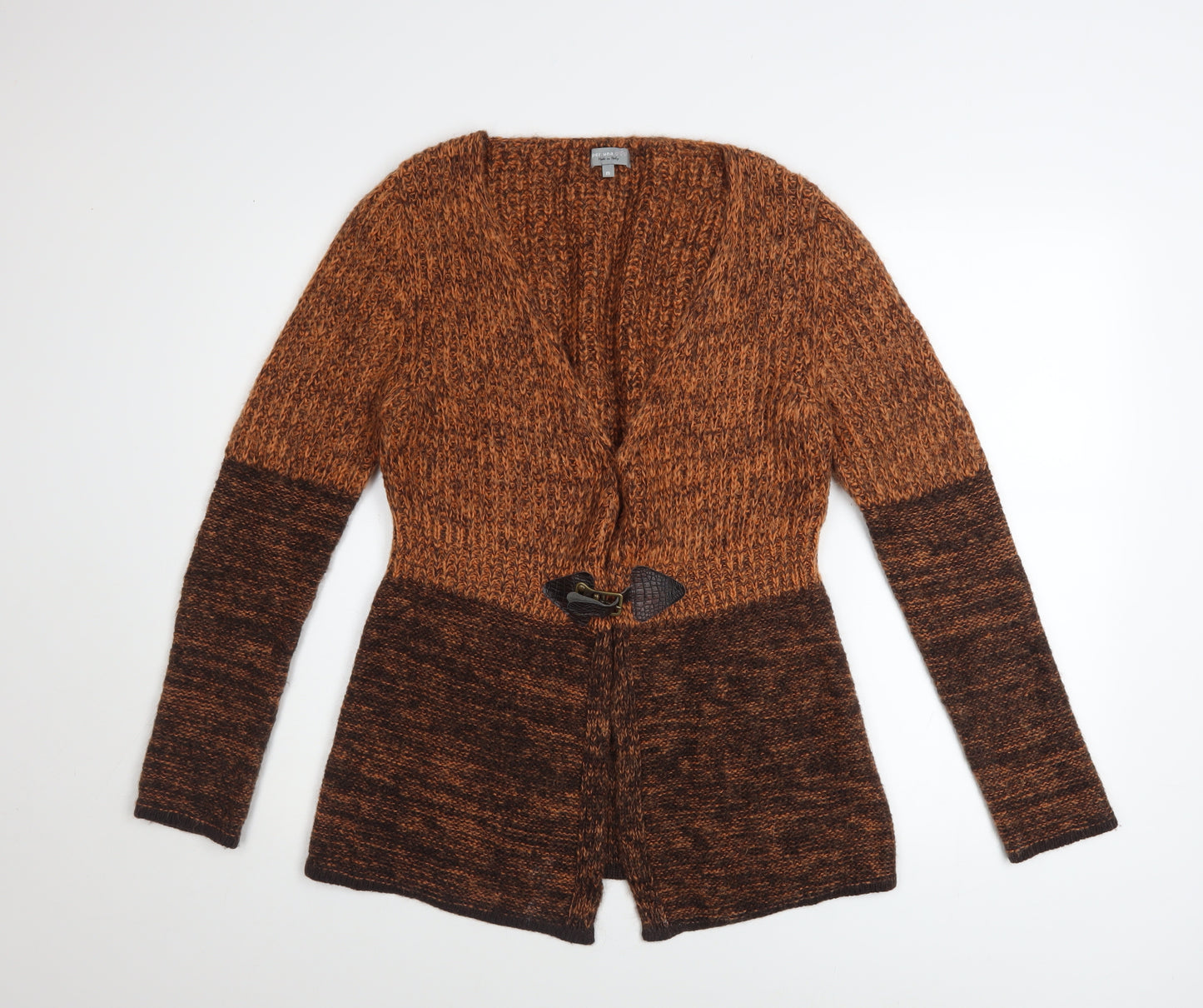 Marks and Spencer Per Una Brown Mohair Blend Women's Cardigan M