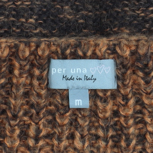 Marks and Spencer Per Una Brown Mohair Blend Women's Cardigan M