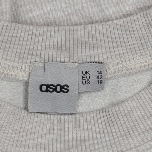 ASOS Women’s Beige Crew Neck Pullover Sweatshirt Size 14