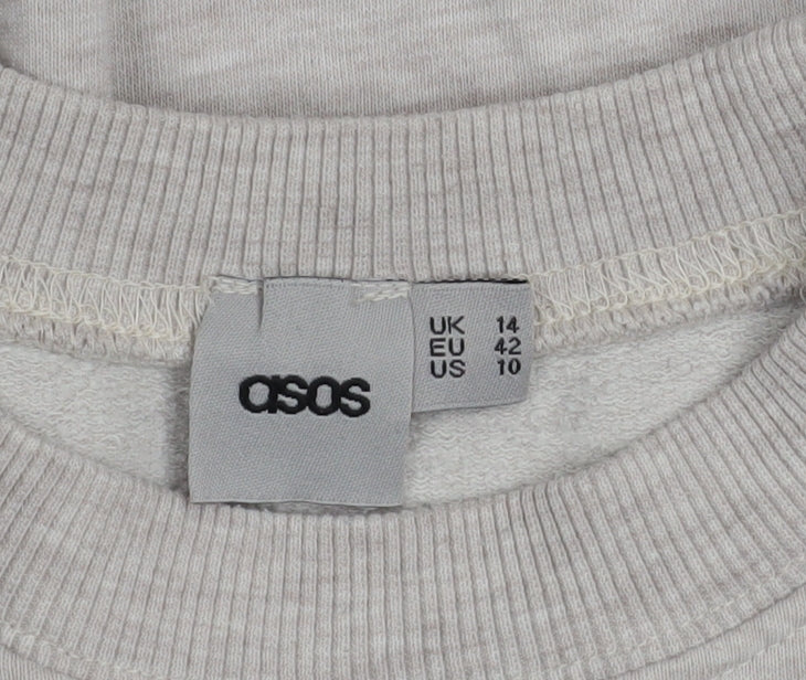 ASOS Women’s Beige Crew Neck Pullover Sweatshirt Size 14