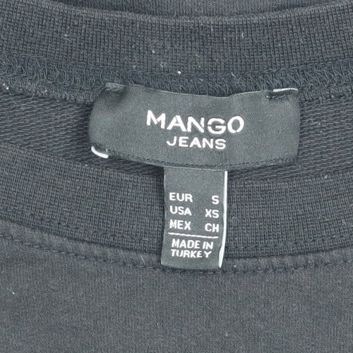 Mango Jeans Womens Black HIPSTER NYC Pullover Sweatshirt Size S
