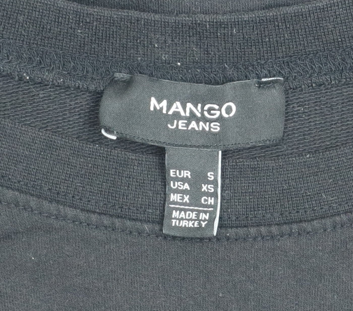 Mango Jeans Womens Black HIPSTER NYC Pullover Sweatshirt Size S