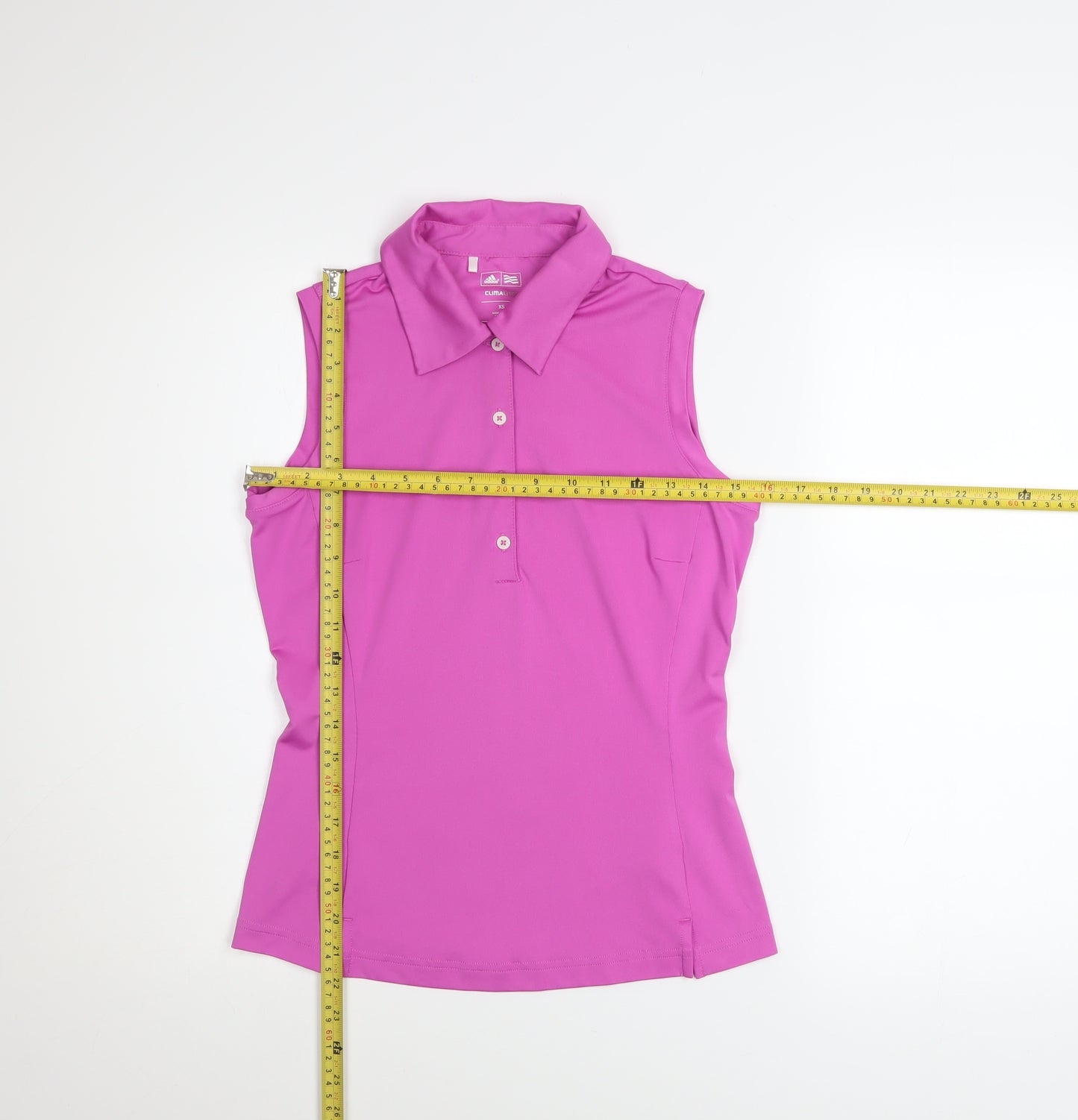 Adidas Women’s Pink Sleeveless Polo Golf Top XS Climalite Sportswear