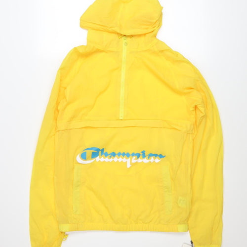 Champion Men’s Yellow Hooded Windbreaker Jacket Small
