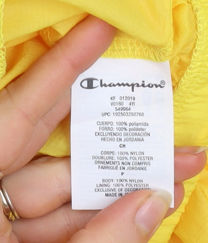 Champion Men’s Yellow Hooded Windbreaker Jacket Small